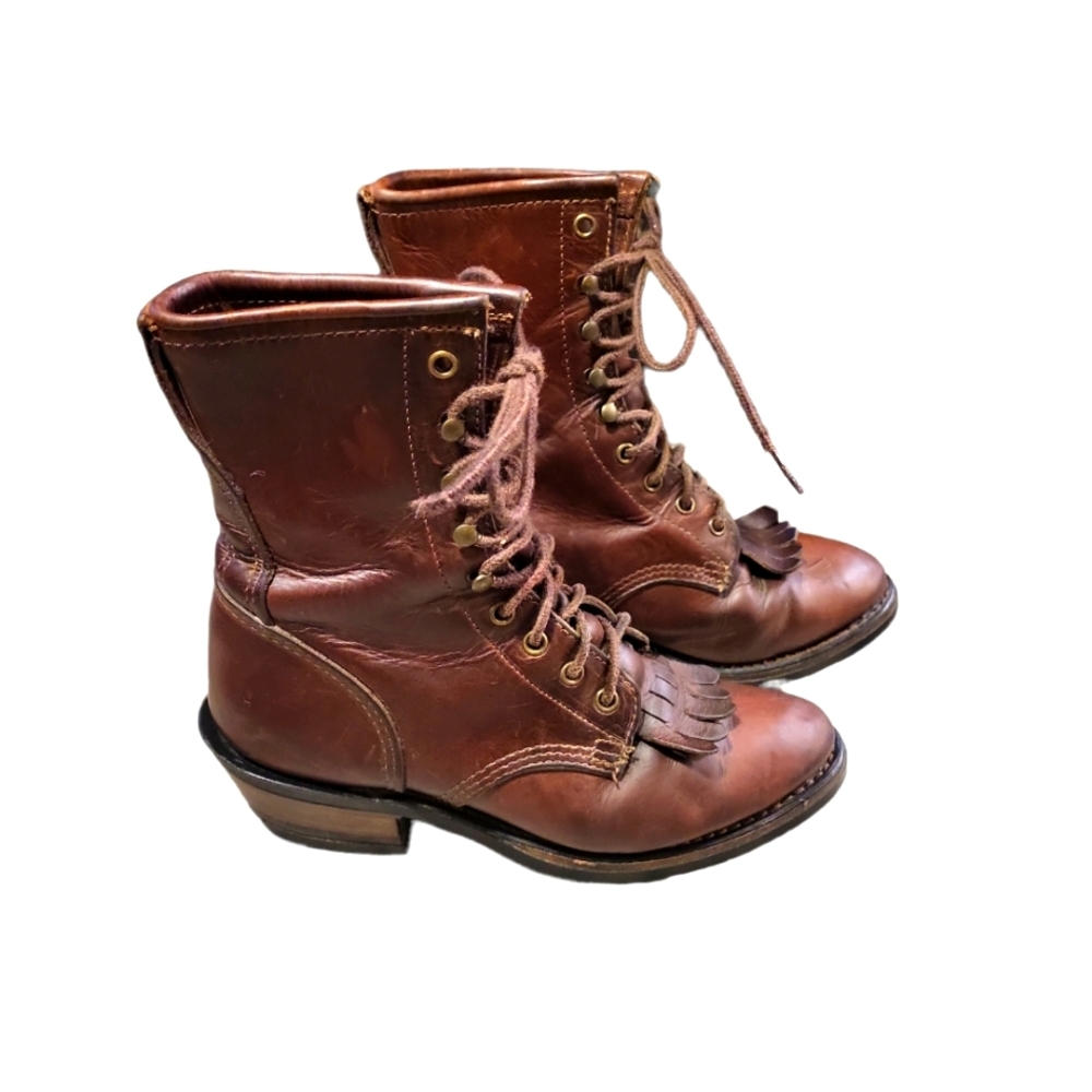 Durango 90's Packer/Roper lace up cowboy-ranch work boots sz 8M